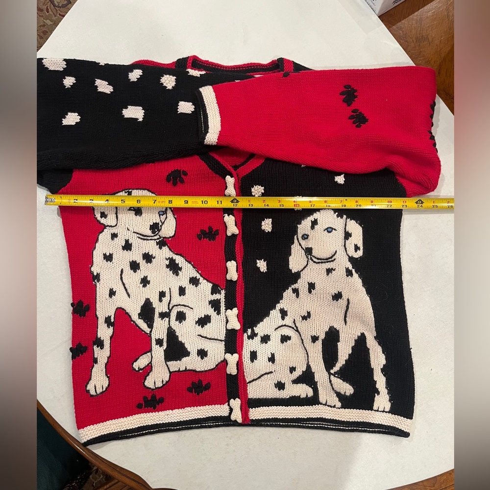 Vintage Red and Black Dalmatian Women's cardigan Sweater. Absolutely adorable! - Picture 13 of 13